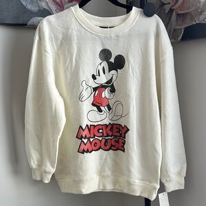 Disney Mickey Mouse Cream Crewneck Sweatshirt